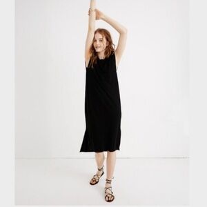 Madewell Muscle Midi Dress Black Size XS Jersey